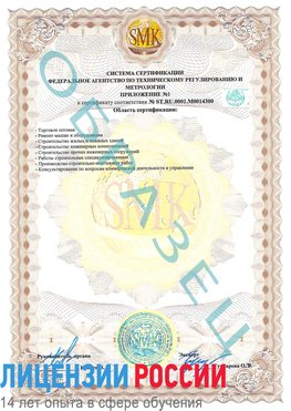 Образец сертификата соответствия (приложение) Чехов Сертификат OHSAS 18001
